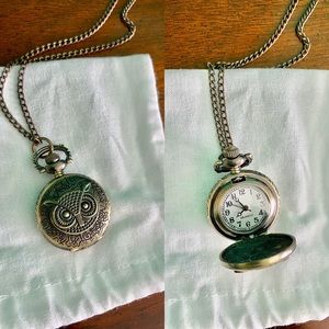 Owl Watch Pendant Necklace